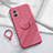 Custodia Silicone Ultra Sottile Morbida Cover con Magnetico Anello Supporto S01 per Vivo Y75 5G Rosso