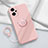 Custodia Silicone Ultra Sottile Morbida Cover con Magnetico Anello Supporto S01 per Xiaomi Poco F5 5G Rosa