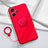 Custodia Silicone Ultra Sottile Morbida Cover con Magnetico Anello Supporto S01 per Xiaomi Poco M6 Pro 5G Rosso