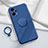 Custodia Silicone Ultra Sottile Morbida Cover con Magnetico Anello Supporto S01 per Xiaomi Redmi Note 12 Turbo 5G Blu