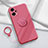 Custodia Silicone Ultra Sottile Morbida Cover con Magnetico Anello Supporto S01 per Xiaomi Redmi Note 12 Turbo 5G Rosa Caldo