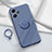 Custodia Silicone Ultra Sottile Morbida Cover con Magnetico Anello Supporto S01 per Xiaomi Redmi Note 12R 5G Grigio Lavanda