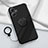 Custodia Silicone Ultra Sottile Morbida Cover con Magnetico Anello Supporto S01 per Xiaomi Redmi Note 12R 5G Nero