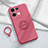 Custodia Silicone Ultra Sottile Morbida Cover con Magnetico Anello Supporto S01 per Xiaomi Redmi Note 13 5G Rosa Caldo