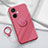 Custodia Silicone Ultra Sottile Morbida Cover con Magnetico Anello Supporto S02 per OnePlus Nord CE 3 5G Rosa Caldo