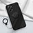 Custodia Silicone Ultra Sottile Morbida Cover con Magnetico Anello Supporto S02 per Oppo K10 Pro 5G Nero