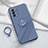 Custodia Silicone Ultra Sottile Morbida Cover con Magnetico Anello Supporto S02 per Oppo Reno6 Pro 5G India Grigio Lavanda