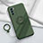 Custodia Silicone Ultra Sottile Morbida Cover con Magnetico Anello Supporto S02 per Oppo Reno6 Pro 5G India Verde Notte