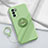 Custodia Silicone Ultra Sottile Morbida Cover con Magnetico Anello Supporto S02 per Oppo Reno6 Pro 5G India Verde Pastello