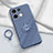 Custodia Silicone Ultra Sottile Morbida Cover con Magnetico Anello Supporto S02 per Oppo Reno8 5G Grigio Lavanda