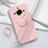 Custodia Silicone Ultra Sottile Morbida Cover con Magnetico Anello Supporto S02 per Realme 11 Pro 5G Rosa