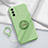 Custodia Silicone Ultra Sottile Morbida Cover con Magnetico Anello Supporto S02 per Realme GT Master 5G Verde