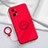 Custodia Silicone Ultra Sottile Morbida Cover con Magnetico Anello Supporto S02 per Realme GT Neo2 5G Rosso