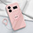 Custodia Silicone Ultra Sottile Morbida Cover con Magnetico Anello Supporto S02 per Realme GT Neo6 5G Rosa