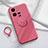 Custodia Silicone Ultra Sottile Morbida Cover con Magnetico Anello Supporto S02 per Vivo iQOO 11 5G Rosa Caldo