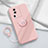 Custodia Silicone Ultra Sottile Morbida Cover con Magnetico Anello Supporto S02 per Vivo iQOO Neo7 5G Rosa