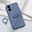 Custodia Silicone Ultra Sottile Morbida Cover con Magnetico Anello Supporto S02 per Vivo iQOO Z7 5G Grigio Lavanda