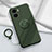 Custodia Silicone Ultra Sottile Morbida Cover con Magnetico Anello Supporto S02 per Vivo iQOO Z7 5G Verde Notte