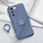 Custodia Silicone Ultra Sottile Morbida Cover con Magnetico Anello Supporto S02 per Vivo V27 5G Grigio Lavanda