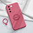 Custodia Silicone Ultra Sottile Morbida Cover con Magnetico Anello Supporto S02 per Vivo V27 5G Rosa Caldo