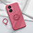 Custodia Silicone Ultra Sottile Morbida Cover con Magnetico Anello Supporto S02 per Vivo V29 Lite 5G Rosa Caldo