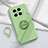 Custodia Silicone Ultra Sottile Morbida Cover con Magnetico Anello Supporto S02 per Vivo X90 5G Verde