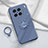 Custodia Silicone Ultra Sottile Morbida Cover con Magnetico Anello Supporto S02 per Vivo X90 Pro 5G Grigio Lavanda