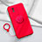 Custodia Silicone Ultra Sottile Morbida Cover con Magnetico Anello Supporto S02 per Vivo Y02 Rosso