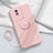 Custodia Silicone Ultra Sottile Morbida Cover con Magnetico Anello Supporto S02 per Vivo Y02t Rosa