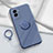 Custodia Silicone Ultra Sottile Morbida Cover con Magnetico Anello Supporto S02 per Vivo Y55s (2021) Grigio Lavanda