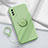 Custodia Silicone Ultra Sottile Morbida Cover con Magnetico Anello Supporto S02 per Vivo Y70t 5G Verde