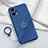 Custodia Silicone Ultra Sottile Morbida Cover con Magnetico Anello Supporto S02 per Xiaomi Poco F5 5G Blu