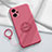 Custodia Silicone Ultra Sottile Morbida Cover con Magnetico Anello Supporto S02 per Xiaomi Poco F5 5G Rosa Caldo