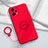 Custodia Silicone Ultra Sottile Morbida Cover con Magnetico Anello Supporto S02 per Xiaomi Poco F5 5G Rosso