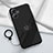 Custodia Silicone Ultra Sottile Morbida Cover con Magnetico Anello Supporto S02 per Xiaomi Redmi Note 12R 5G Nero