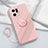 Custodia Silicone Ultra Sottile Morbida Cover con Magnetico Anello Supporto S03 per Oppo Find X5 5G Rosa