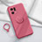 Custodia Silicone Ultra Sottile Morbida Cover con Magnetico Anello Supporto S03 per Oppo Find X5 Pro 5G Rosa Caldo