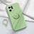Custodia Silicone Ultra Sottile Morbida Cover con Magnetico Anello Supporto S03 per Oppo Find X5 Pro 5G Verde Pastello