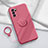 Custodia Silicone Ultra Sottile Morbida Cover con Magnetico Anello Supporto S03 per Oppo Reno6 Pro 5G India Rosa Caldo