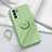 Custodia Silicone Ultra Sottile Morbida Cover con Magnetico Anello Supporto S03 per Oppo Reno6 Pro 5G India Verde Pastello