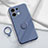 Custodia Silicone Ultra Sottile Morbida Cover con Magnetico Anello Supporto S03 per Oppo Reno8 5G Grigio Lavanda