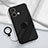 Custodia Silicone Ultra Sottile Morbida Cover con Magnetico Anello Supporto S03 per Oppo Reno8 5G Nero