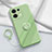 Custodia Silicone Ultra Sottile Morbida Cover con Magnetico Anello Supporto S03 per Oppo Reno8 5G Verde