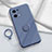 Custodia Silicone Ultra Sottile Morbida Cover con Magnetico Anello Supporto S04 per Oppo Find X5 5G Grigio Lavanda