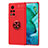 Custodia Silicone Ultra Sottile Morbida Cover con Magnetico Anello Supporto SD1 per Huawei Honor V40 5G Rosso