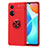 Custodia Silicone Ultra Sottile Morbida Cover con Magnetico Anello Supporto SD1 per Huawei Honor X7 Rosso