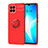 Custodia Silicone Ultra Sottile Morbida Cover con Magnetico Anello Supporto SD1 per Huawei Nova 8 SE 4G Rosso