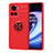 Custodia Silicone Ultra Sottile Morbida Cover con Magnetico Anello Supporto SD1 per OnePlus 10R 5G Rosso