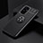 Custodia Silicone Ultra Sottile Morbida Cover con Magnetico Anello Supporto SD1 per OnePlus 9 5G Nero