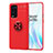 Custodia Silicone Ultra Sottile Morbida Cover con Magnetico Anello Supporto SD1 per OnePlus 9 Pro 5G Rosso